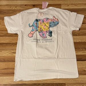 Simply Southern White Tee with Peach Logo